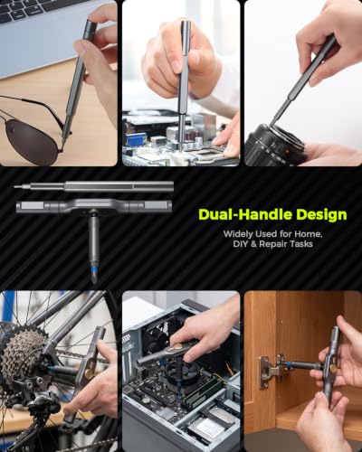 71 in 1 Ratcheting Screwdriver Set, Magnetic Multi Bit Screwdriver Kit with T Ratchet Handle, Precision Screwdriver Kit, S2 Steel Bits, Magnetizer, Electronics Repair Tool Kit for Phone Laptop PC PS5 71in 1 Black