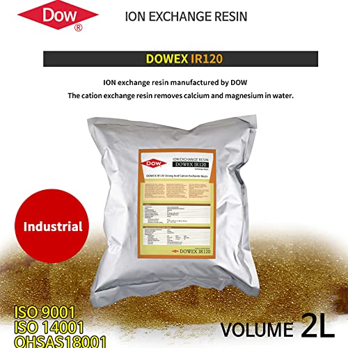 FilterTech DOW Water Softener Resin Replacement 100percent Ion IR120 2L Industrial White SC0074000004 0