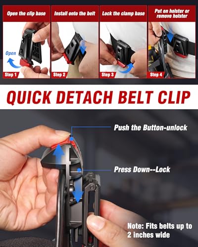 Drill Holster for Tool Belt, Impact Drill Pouch with Belt Clip Drill holster with tool belt