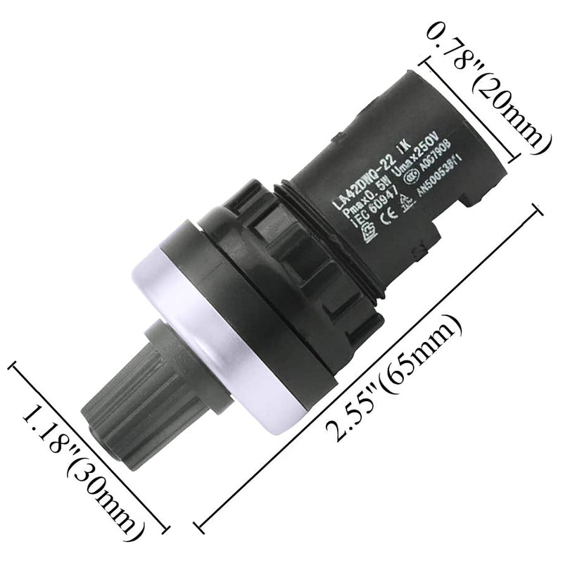 Litensh LA42DWQ 22mm 1K Governor Rotary Potentiometer Pot Inverter Converter Resistance Variable Speed Drive Potentiometer Switch, 1K ohm