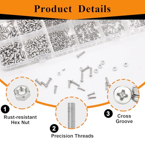 10pcs Taps Bit +1120Pcs Micro Screws Nuts Assortment