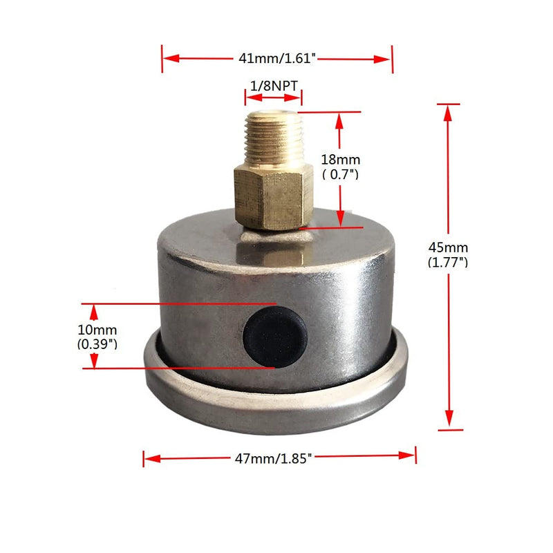 Universal Manual Inline Fuel Pressure Regulator Gauge Liquid Filled 0-100psi Oil Press Gauge 1/8" NPT