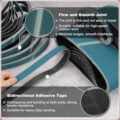 HARFINGTON 4 x 36 Inch Sanding Belts, 6 Pcs 60 Grit Zirconia Abrasive Belt Sander File Belt for Woodworking, Metal Polishing, Knife Sharpener 4 x 36 Inch(60 Grit)