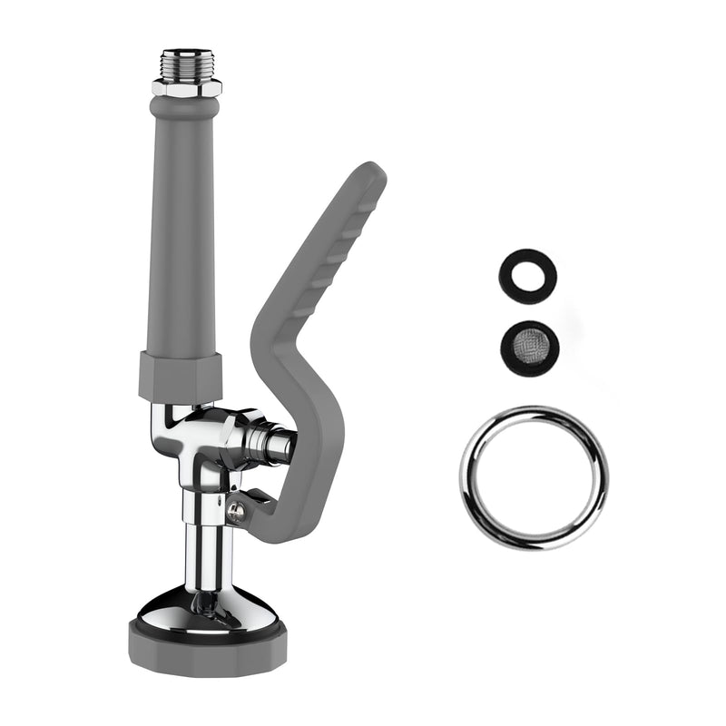 Pre Rinse Sprayer Commercial Sink Sprayer Head,1.42GPM Spray Valve Dish Spray Nozzle with Ergonomic Handle, Faucet Parts for Commercial Kitchen Sink,Chrome Finished（Gray） Gray