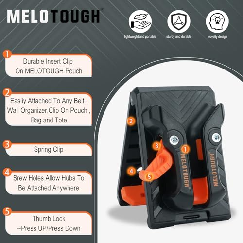MELOTOGH 3 Pack Quick Release Belt Clip,MELOTOUGH Universal Drill Holster for Tool Belt, Heavy Duty Tool Holster with Quick Release Belt Clip