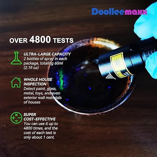 Lead Test Refill | Up to 4800 Uses| Lead Test Kit for Paint, Ceramics & More | UV Light Visible | Home Safety & Easy to Use | Lead Test Kit | Lead Paint Test Kit (Refill)