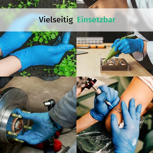 SF Nitrile Gloves S Blue - Pack of 100 Disposable Gloves, Latex-Free | Powder-free disposable gloves for tattoos, workshops, kitchens, cleaning and household use; versatile for commercial and everyday use