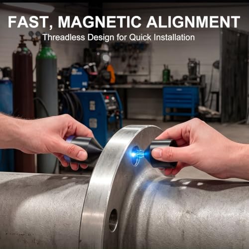 Kingdder 2 Pcs Flange Two Hole Pins with Magnetic 3/4" to 1-15/16" Two Hole Alignment Pins Threadless Design for Quick Installation and Removal CNC Precision Manufacturing