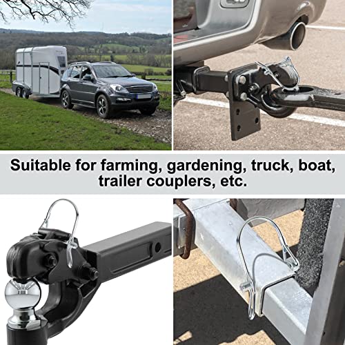AuInn Trailer Coupler Pin, Wire Lock Pins, Shaft Locking Pin, Wire Locking Pin, Arch Shape Safety Coupler Pin with Long Ear for Trailer Farm (20 Pieces, 6mm x 50mm) 20 Pieces, 6mm x 50mm