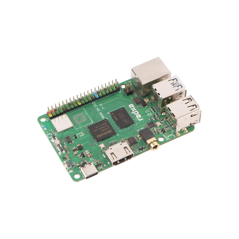 Radxa Rock 2A Single Board Computer, RK3528A Quad-Core CPU, GPU, 4K HDMI and Gigabit Ethernet (RS113-D4T0) Radxa ROCK 2A 4GB