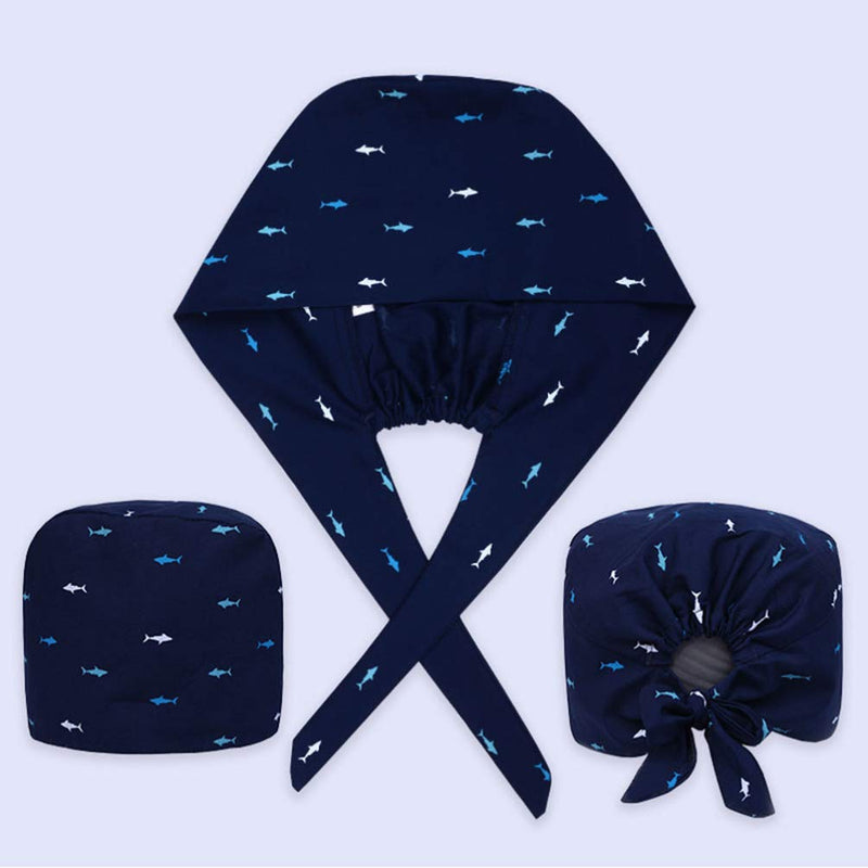 TENDYCOCO Unisex 100% Cotton Whale Print Work Hat for Men and Women