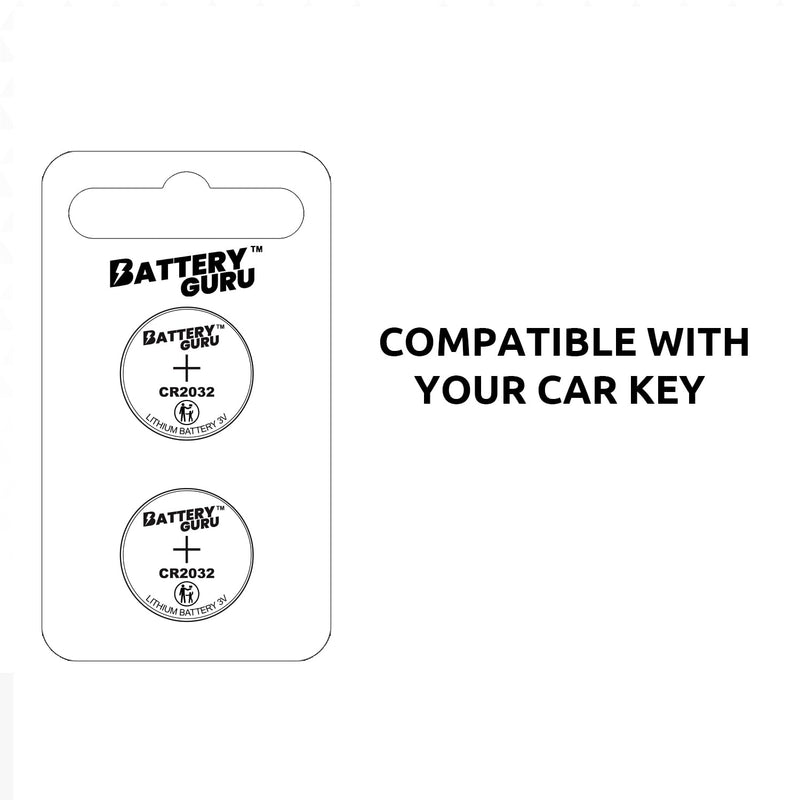 Key Battery Replacement for Nissan Rogue (2014-2023 Rogue Remote Battery CR2032 3V Pack of 2) Powered by BatteryGuru