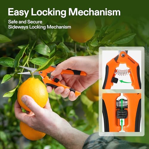 VIVOSUN 5-Pack 10 Gallon Potato Grow Bags and 6.5 Inch Gardening Scissors Hand Pruner Pruning Shear with Straight Stainless Steel Blades Orange 1-Pack