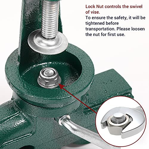Nuovoware Table Vise 3 Inch, Universal Vise Bench Clamp, Army Green 70 mm