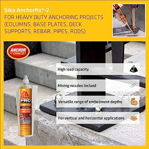 Sika Anchorfix-2 10.1 fl. Oz anchoring Adhesive & Red Head 3/4 in. x 5-1/2 in. 10CT Wedge Anchors Concrete Fastening Bundle