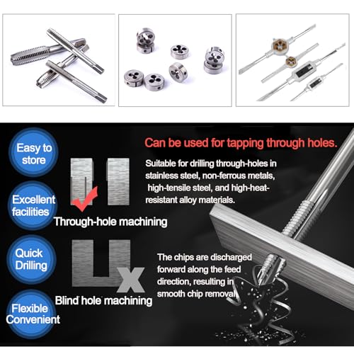 Metric tap and die set M3 to M12（40psc) Tap & die sets Rethreading tool kit screw tap set machuelos para hacer roscas a metal Includes storage box