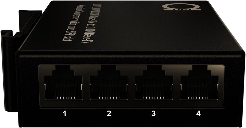 Open SFP Slot DIN Rail Gigabit Ethernet Switch, 4X 10/100/1000Base-TX + 1x 1000Base-FX,UL Power Supply, Direct DC/USB Power Options, Wide Temp, Industrial Mount, 26mm Slim