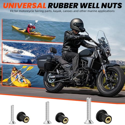 36Pairs M4 M5 M6 Rubber Well Nuts with Screw for Kayak Boat Marine