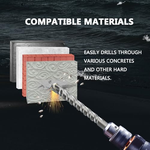 CATITO 1-1/8" x 18.11" SDS Plus Rotary Hammer Drill Bit, Professional Masonry Drill bit for Bricks, Cement Walls, and Concrete 1-1/8 inch（28mm） Length: 18.11"（460mm）