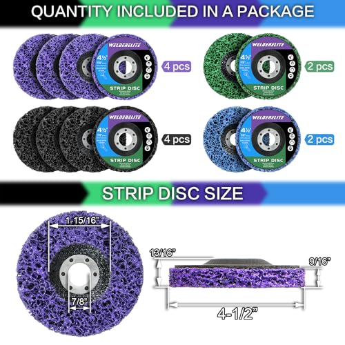 12-Pack Paint Stripper Discs for Angle Grinder, 4-1/2" x 7/8" - Multi-Surface Rust, Paint, and Oxide Removal Wheels for Metal and Wood 4.5 in - 12 pk