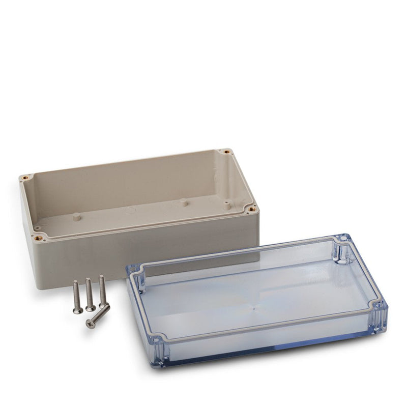 edi-tronic ABS empty housing transparent 158x90x60mm industrial housing IP66 plastic housing 158 x 90 x 60 mm lid clear