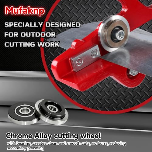 Manual Sheet Metal Cutter Hand Pull Tin Snips Portable Roof Cutting Tools Rotary Metal Plate Shears Double Wheels Scissors Handheld Straight Cut Nibbler Panel Slitter (13.7 IN) 13.7 IN