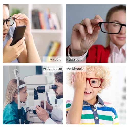 Plastic Optical Flipper, Adjustable Optometry Flip Lens Instrument, Eye Holder, Eye Trainer Occluder with Vision Test Card for Amblyopia (White)