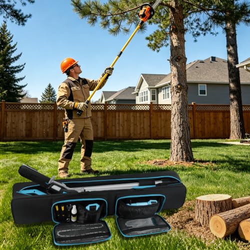 Pole Saw Carrying Case Fits for Dewalt/EGO Power+/Worx/Greenworks Chainsaw Black & Blue