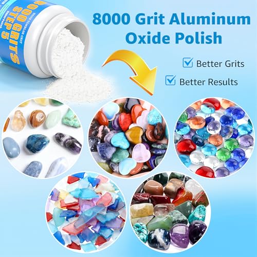8000 & 17000 Grit Aluminum Oxide Rock Tumbler Polish Bundle