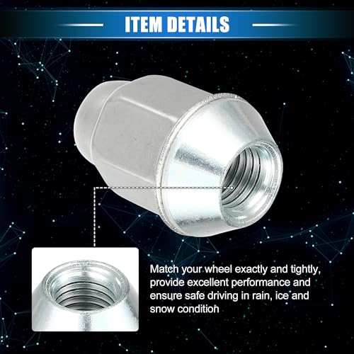 20 Pcs Wheel Lug Nuts Compatible for Chevrolet Malibu Impala for Buick Encore, Durable M12 x 1.5 Carbon Steel Silver Tone Tire Lugnuts 20