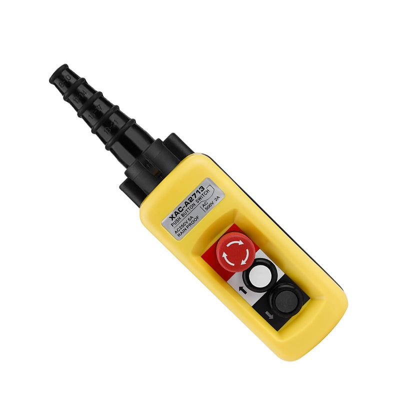 Crane Lift Control Switch XAC-A2713 Suspension Lifting Control Unit with Push Button Switch for Crane with Emergency Stop (2 Buttons) 2 buttons