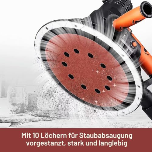 Stebruam Pack of 30 Sandpaper 225 mm Velcro 10 Holes Grit P40 | Sanding discs, drywall sander, sanding giraffe long-neck sander, sanding giraffe