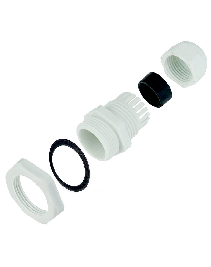 QWORK 32 Pcs Cable Glands, Waterproof Plastic Cable Gland, M12, M16, M20, M25