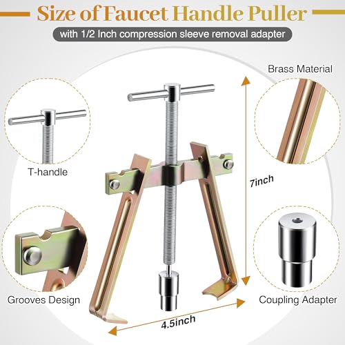 Faucet Handle Puller and 4 Pcs Metal Seat Removal Set
