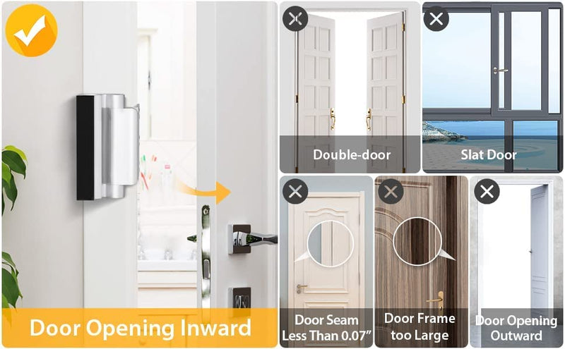4 Pack Home Security Door Reinforcement Lock Child Proof High Security Door Lock Front Door Locks for Kids Safety Withstand 800lbs Door Latch Lock Christmas Gifts Stocking Stuffers for Men Women Silver 4