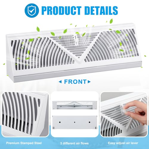 Yaocom 2 Pack Baseboard Register Vent 15 Inch Air Vent Covers, White