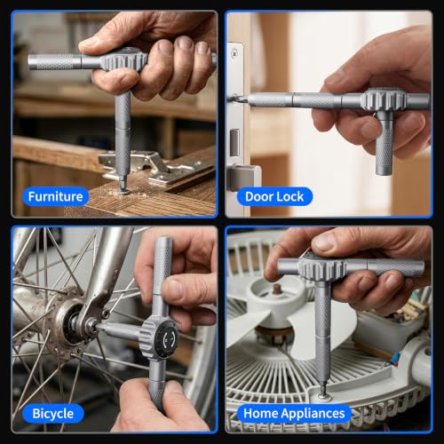 STREBITO 71 in 1 T-Handle Ratchet Screwdriver Set, Magnetic Screwdriver Set Black