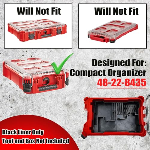 Organizer and Liner for Milwaukee M12 Rught Angle Die Grinder and Compact Org. Tool Box