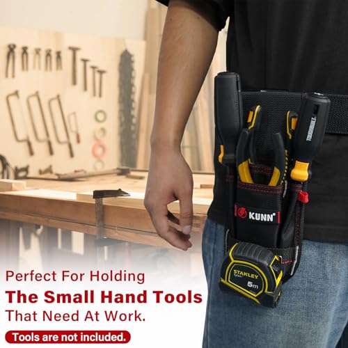 KUNN Tool Pouch with Belt Clip & 2-Inch Work Tool Belt Quick Release Buckle