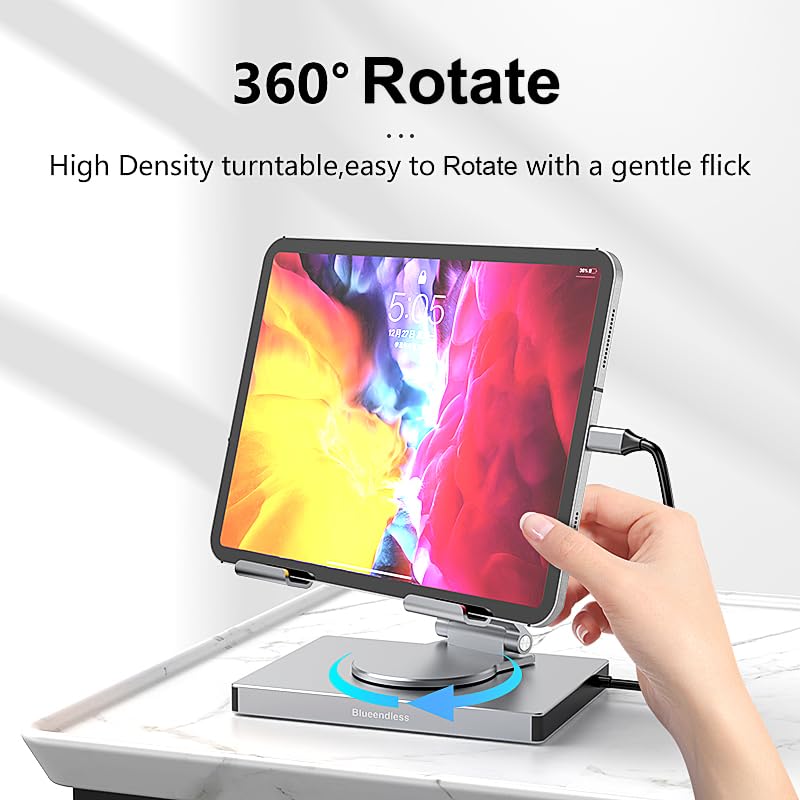 iPad Pro USB C Hub, Adapter for iPad Pro M4 M2 M1 13 12.9 11 Inch iPad Air Docking Station Foldable with 4K 60Hz HDMI, PD Charging, SD/TF Card Reader, 3 USB 3.0, 3.5 mm Audio, iPad Dock Stand