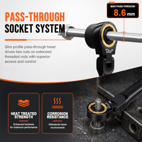 Flex Head Ratcheting Wrench Set 19-in-1, 6-24mm CR-V Steel Metric Wrench