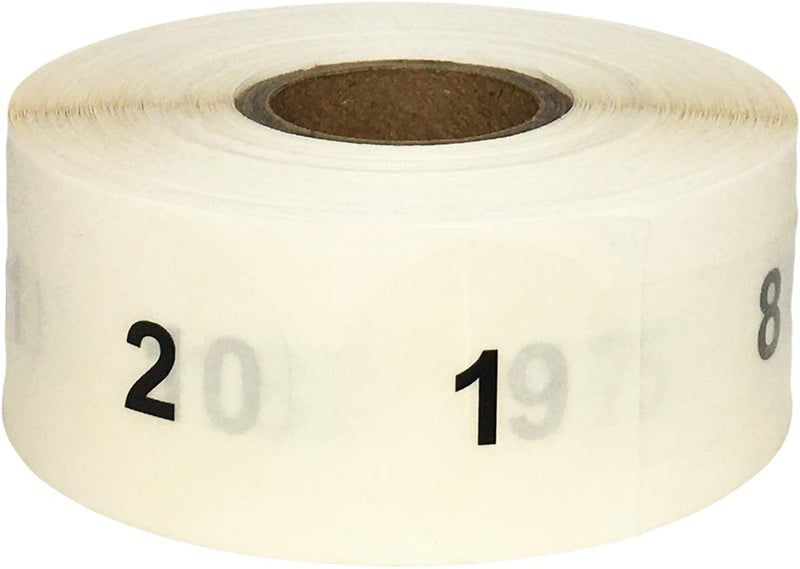 Clear Consecutive Number Stickers 1-1,000 | 1" Inch Round