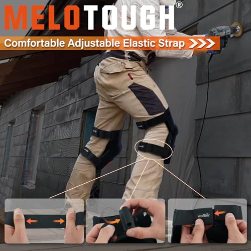 MELOTOUGH Electrican Tool Pouch Screw Nail Work Pouch Quick Detach Belt Clip Tool Pouch Tool Belt Pouches, Knee Pads for Work,Construction,Flooring,Gardening-Comfortable and Flexible(Orange)
