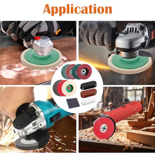 18 Pack 4 Inch Buffering Wheels Polishing Kit with Compound for Angle Grind