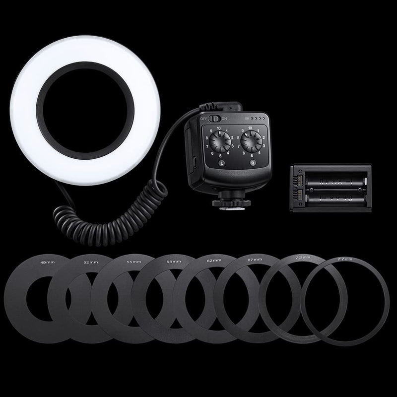 Godox Ring 72 Macro LED Ring Light with 8 Lens Adapter Rings for Canon Nikon Pentax Olympus DSLR Cameras