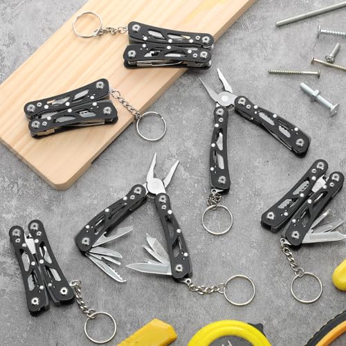 Lasnten 12 Pcs Multitool Pliers, Stainless Steel Foldable Mini Tool,Black Black