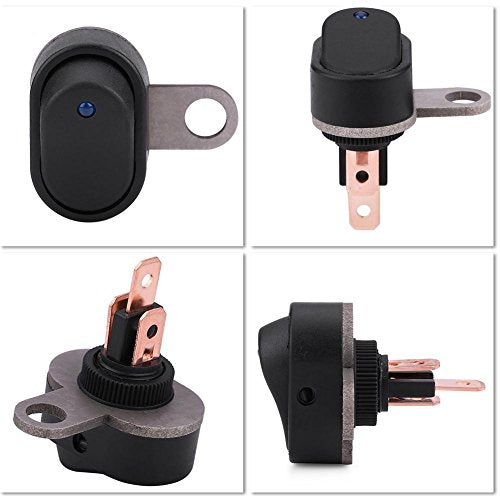 Motorcycle LED Headlight Switch, 12 V Motorcycle Scooter Switch On/Off Headlight Handlebar Waterproof Switch Button Pressure Switch (D Type)