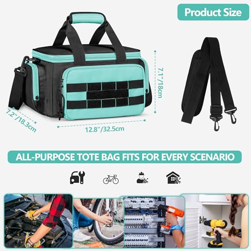 Tool Bag for Women, Tool Organizer with Anti-friction Bottom Turquoise