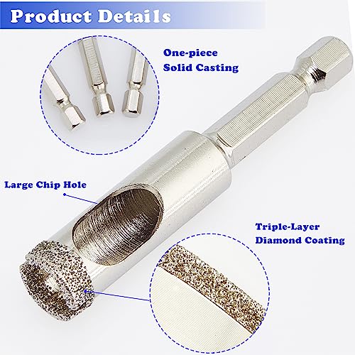 4 1/2 Inch Diamond Hole Saw + 3/8 inch Diamond Drill Bit for Glass, Porcelain Tile, Ceramics Pot, Marble and Granite
