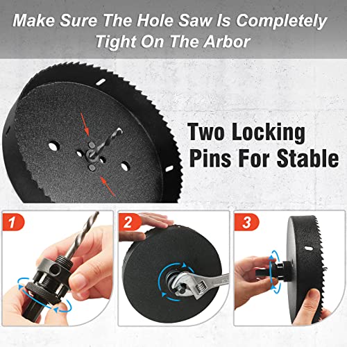 9-1/4 Inch Hole Saw with 1/2" Hex Shank Quick Change Arbor, JTemgle Bi-Metal Hole Saw Heavy Duty Hole Cutting Tool for Cornhole Boards, Recessed Lights, Wood, Plastic, Drywall & Soft Metal 9-1/4"